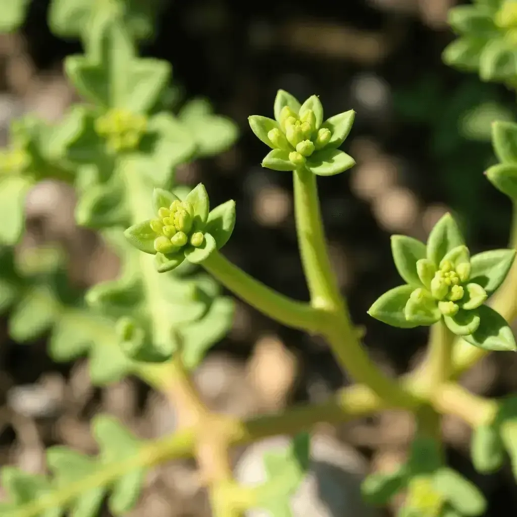 Euphorbia milii, a koronás virág színes virágai