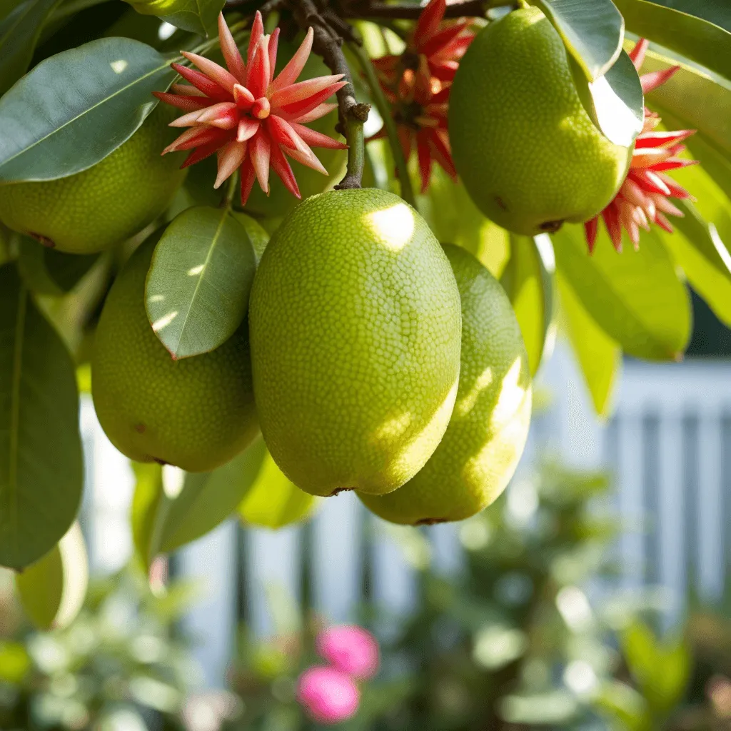 Feijoa sellowiana gyümölcsök a fán