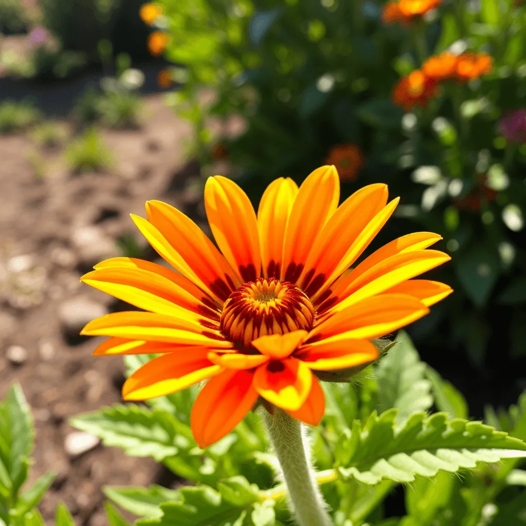 Gazania virágok napfényben